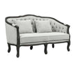Acme - Samael Loveseat W/2 Pillows LV01128 Gray Linen & Dark Brown Finish