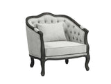 Acme - Samael Chair W/Pillow LV01129 Gray Linen & Dark Brown Finish