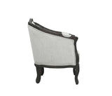 Acme - Samael Chair W/Pillow LV01129 Gray Linen & Dark Brown Finish