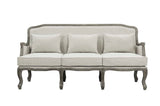 Acme - Tania Sofa W/3 Pillows LV01130 Cream Linen & Brown Finish