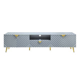 Acme - Gaines Tv Stand LV01134 Gray High Gloss Finish