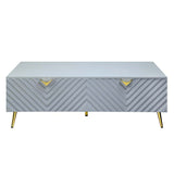 Acme - Gaines Coffee Table LV01135 Gray High Gloss Finish