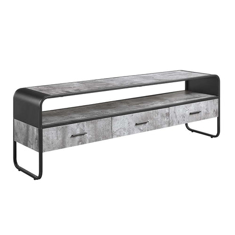 Acme - Raziela Tv Stand LV01142 Concrete Gray & Black Finish