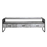 Acme - Raziela Tv Stand LV01142 Concrete Gray & Black Finish