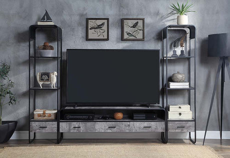 Acme - Raziela Tv Stand Side Pier LV01144 Concrete Gray & Black Finish