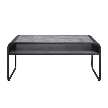 Acme - Raziela Coffee Table LV01145 Concrete Gray & Black Finish