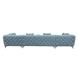 Acme - Zerah Sectional Sofa W/7 Pillows LV01161 Dusty Blue Fabric