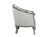 Acme - Samael Chair W/Pillow LV01163 Gray Linen & Gray Oak Finish