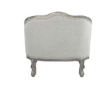 Acme - Samael Chair W/Pillow LV01163 Gray Linen & Gray Oak Finish