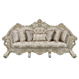 Danae Sofa W/7 Pillows LV01193 Fabric, Champagne & Gold Finish | Acme | Home Elegance USA