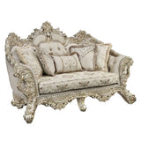 Danae Loveseat W/5 Pillows LV01194 Fabric, Champagne & Gold Finish | Acme - LV01194 - Home Elegance USA - 1