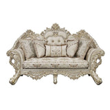 Danae Loveseat W/5 Pillows LV01194 Fabric, Champagne & Gold Finish | Acme - LV01194 - Home Elegance USA - 2