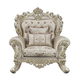 Danae Chair W/2 Pillows LV01195 Fabric, Champagne & Gold Finish | Acme - LV01195 - Home Elegance USA - 2