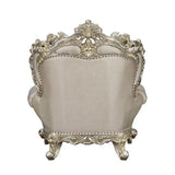 Acme - Danae Chair W/2 Pillows LV01195 Fabric, Champagne & Gold Finish