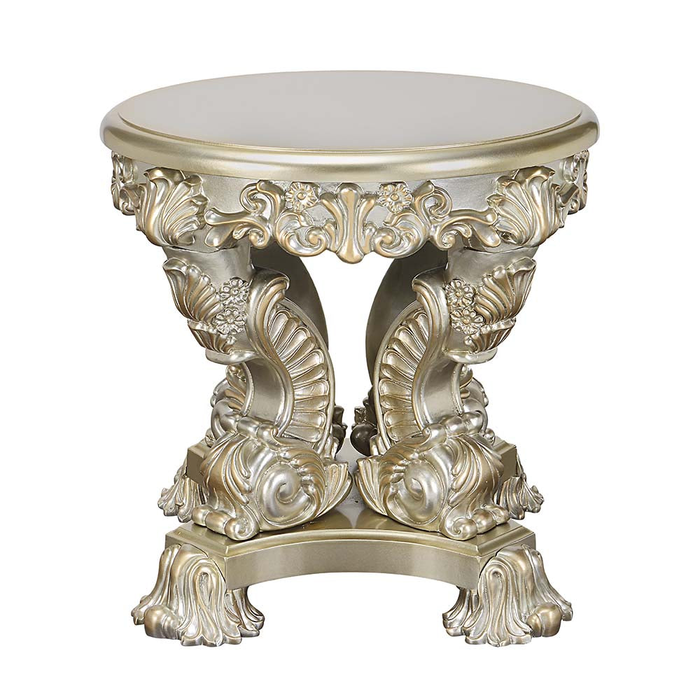 Acme - Sorina End Table LV01214 Antique Gold Finish