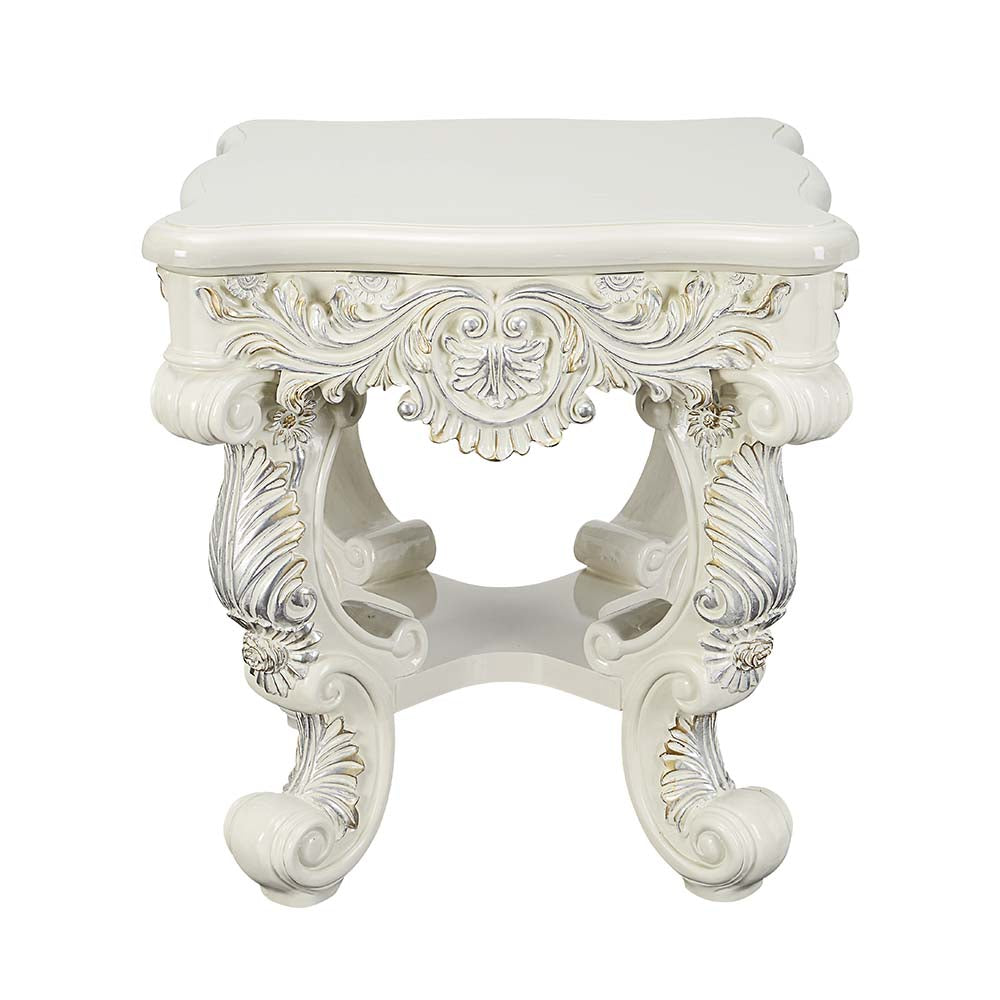 Acme - Adara End Table LV01218 Antique White Finish