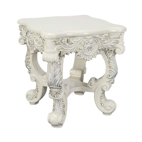 Adara End Table LV01218 Antique White Finish | Acme - LV01218 - Home Elegance USA - 1