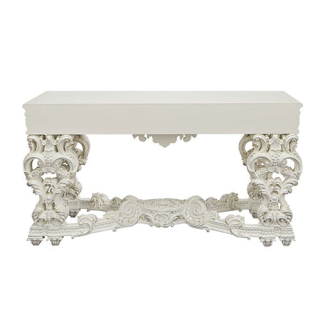 Adara Sofa Table LV01219 Antique White Finish | Acme - LV01219 - Home Elegance USA - 4