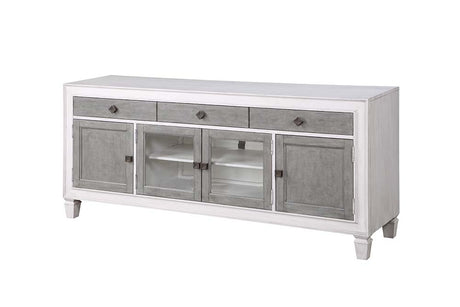 Acme - Katia Tv Stand LV01317 Rustic Gray & Weathered White Finish