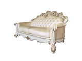 Acme - Vendome Sofa W/5 Pillows LV01324 Champagne Synthetic Leather & Antique Pearl Finish