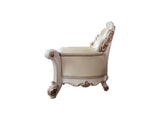 Acme - Vendome Chair W/Pillow LV01326 Champagne Synthetic Leather & Antique Pearl Finish