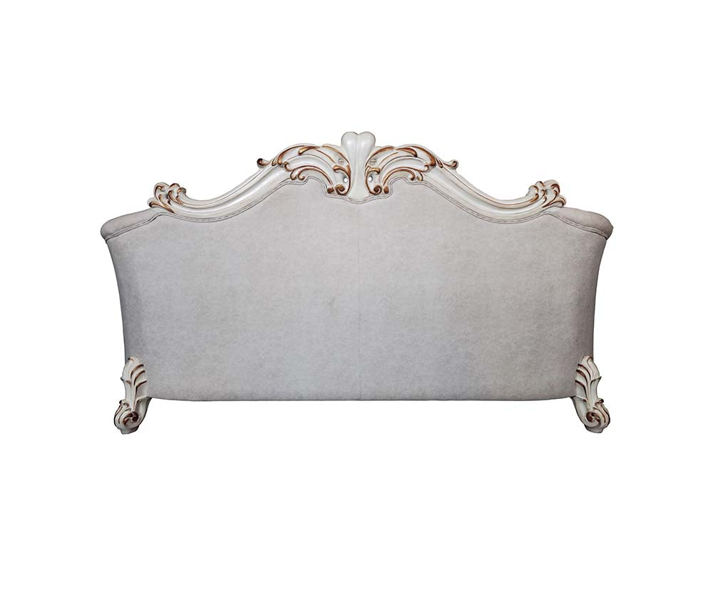 Acme - Vendome II Sofa W/6 Pillows LV01329 Two Tone Ivory Fabric & Antique Pearl Finish