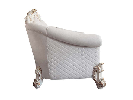 Acme - Vendome II Loveseat W/4 Pillows LV01330 Two Tone Ivory Fabric & Antique Pearl Finish