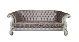 Acme - Versailles Sofa W/7 Pillows LV01394 Ivory Fabric & Bone White Finish