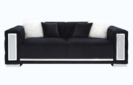 Acme - Trislar Sofa W/4 Pillows (Same 52525) LV01397 Black Velvet