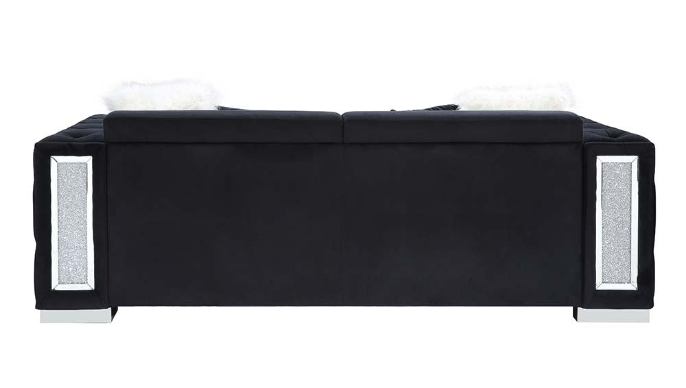 Acme - Trislar Sofa W/4 Pillows (Same 52525) LV01397 Black Velvet