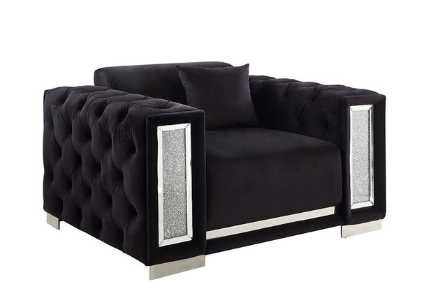 Acme - Trislar Chair W/Pillow (Same 52527) LV01399 Black Velvet