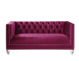 Acme - Heibero Loveseat W/2 Pillows (Same 56896) LV01401 Burgundy Velvet