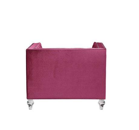 Acme - Heibero Chair (Same 56897) LV01402 Burgundy Velvet