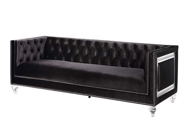 Acme - Heibero Sofa W/2 Pillows (Same 56995) LV01403 Black Velvet