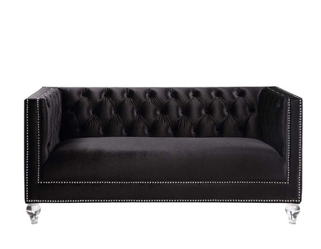 Acme - Heibero Loveseat W/2 Pillows (Same 56996) LV01404 Black Velvet