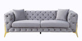 Acme - Jelanea Sofa W/2 Pillows LV01406 Gray Velvet & Gold Finish