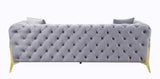 Acme - Jelanea Sofa W/2 Pillows LV01406 Gray Velvet & Gold Finish