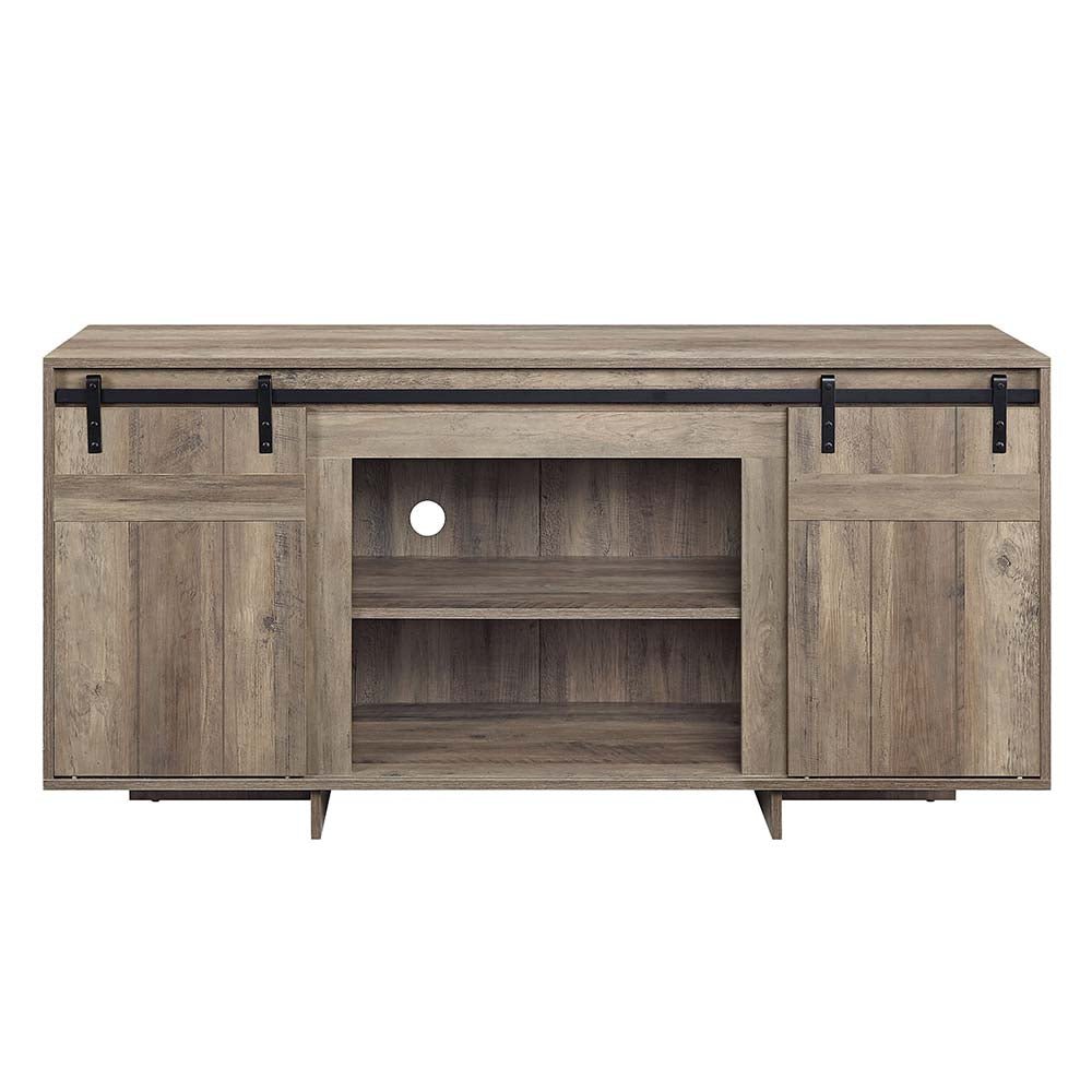 Bellarosa Tv Stand (Same As 91608) LV01440 Gray Washed Finish | Acme - LV01440 - Home Elegance USA - 3