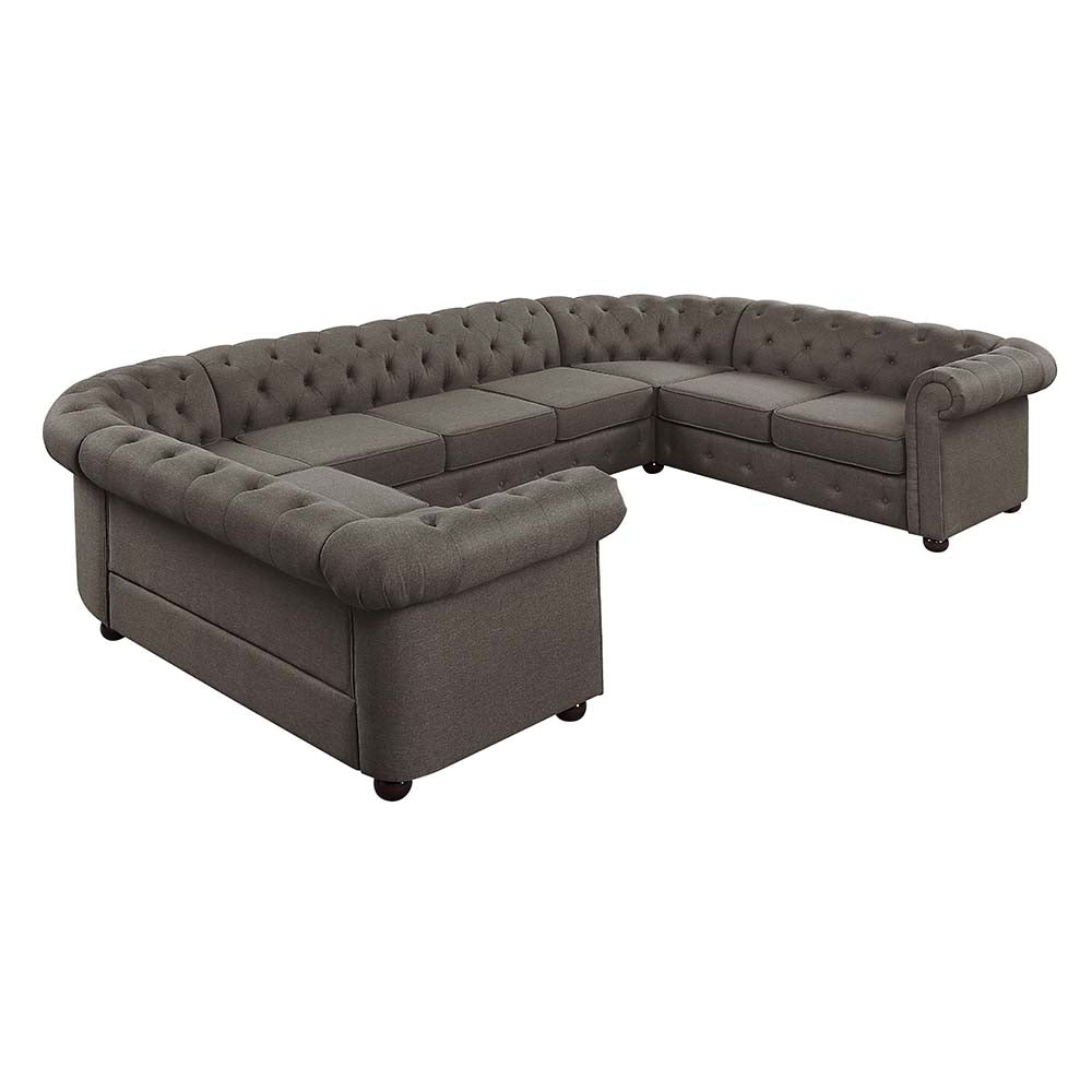 Acme - Jakim Sectional Sofa LV01459 Brown Linen