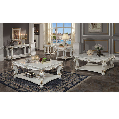 Acme - Vendome Square Coffee Table LV01526 Antique Pearl Finish