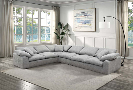 Acme - Naveen Sectional Sofa W/6 Pillows LV01563 Gray Linen