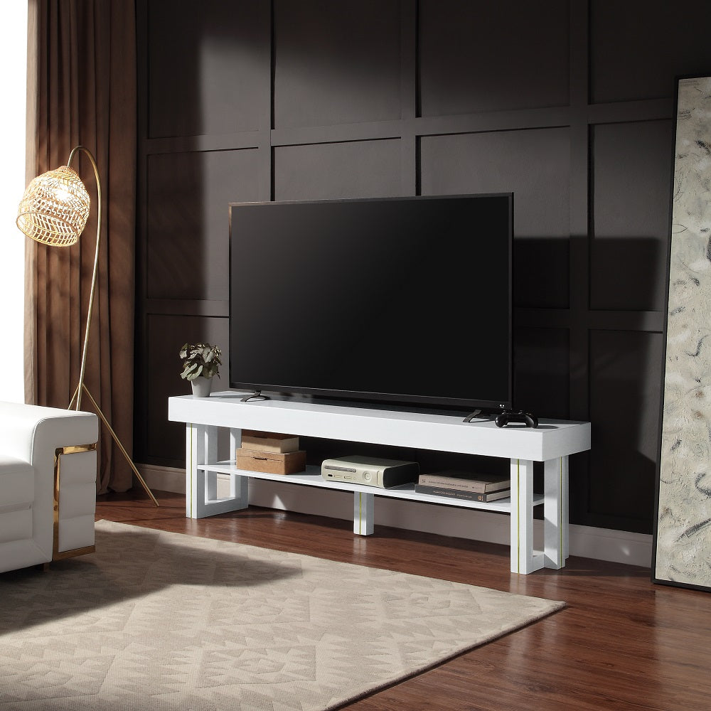 Acme - Paxley Tv Stand LV01613 White High Gloss Finish