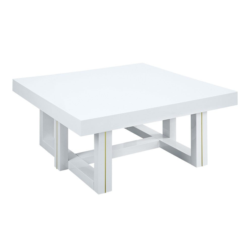 Acme - Paxley Coffee Table LV01614 White High Gloss Finish