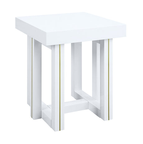Acme - Paxley End Table LV01615 White High Gloss Finish
