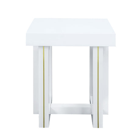 Acme - Paxley End Table LV01615 White High Gloss Finish