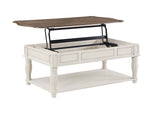 Acme - Florian Coffee Table W/Lift Top LV01662 Oak & Antique White Finish