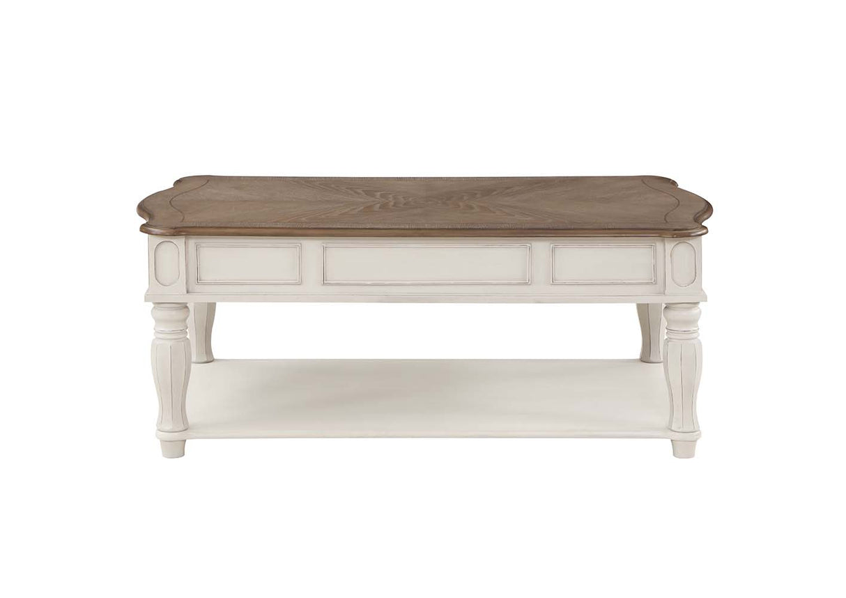 Acme - Florian Coffee Table W/Lift Top LV01662 Oak & Antique White Finish