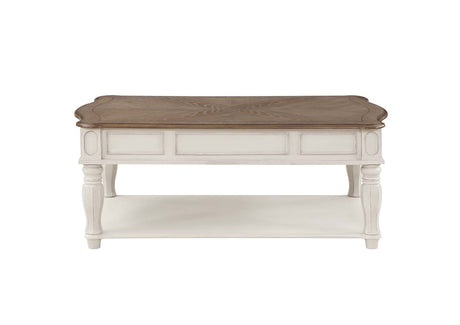 Acme - Florian Coffee Table W/Lift Top LV01662 Oak & Antique White Finish