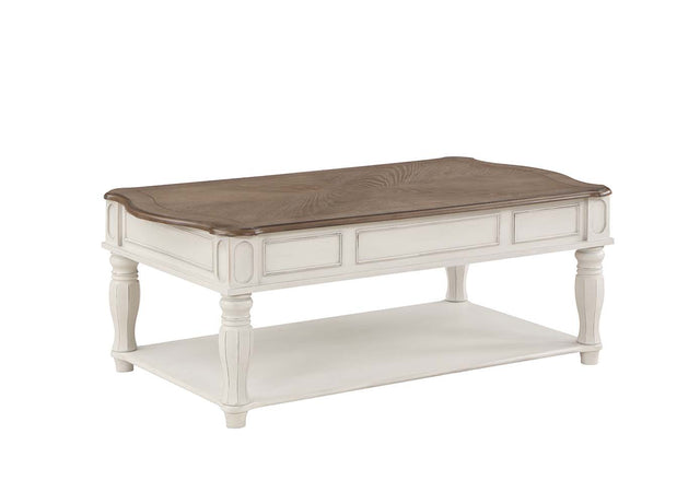 Acme - Florian Coffee Table W/Lift Top LV01662 Oak & Antique White Finish