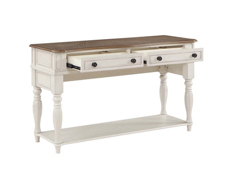 Acme - Florian Sofa Table LV01664 Oak & Antique White Finish